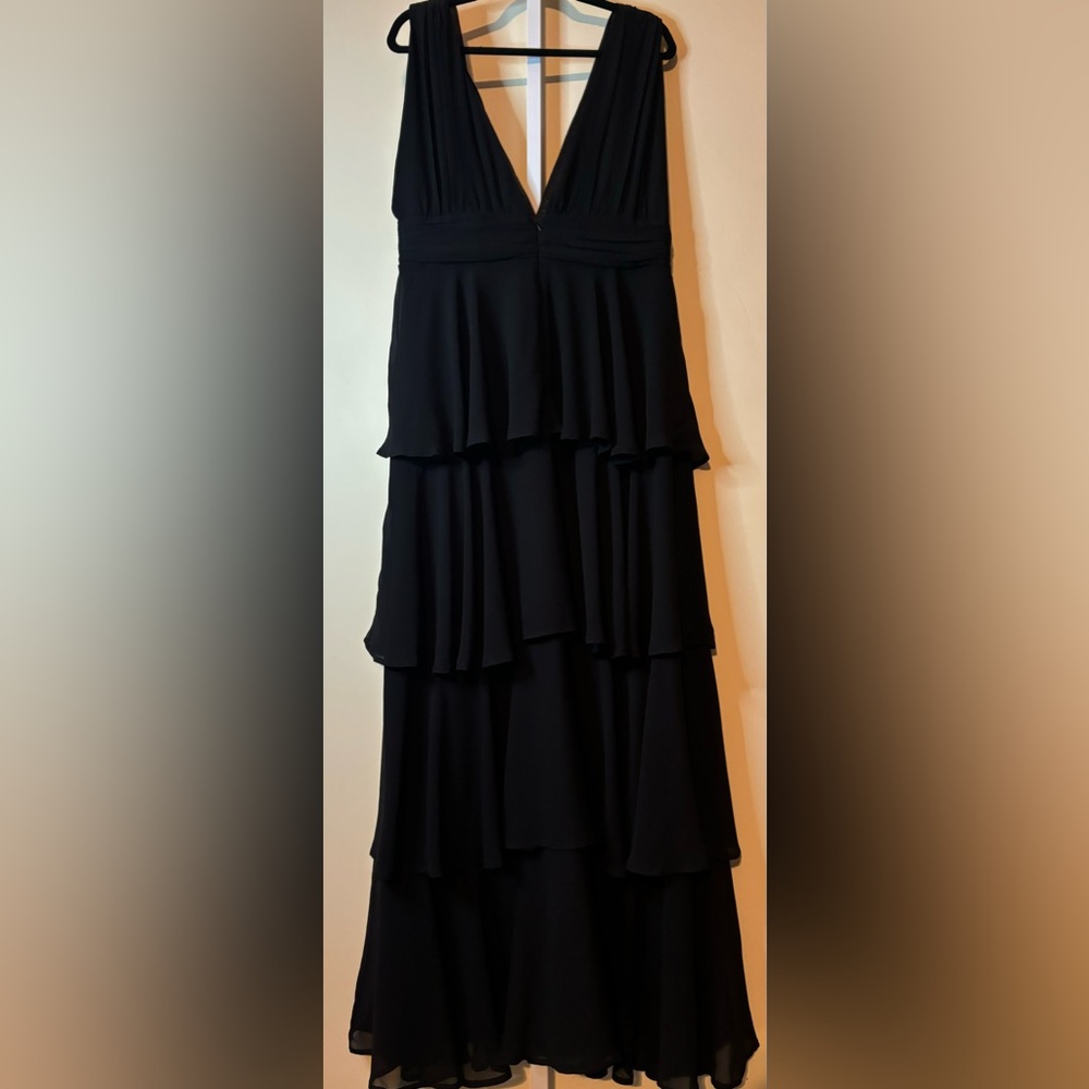 Lulus Black Tiered V Neck Maxi Dress XS & XL - Picture 5 of 16